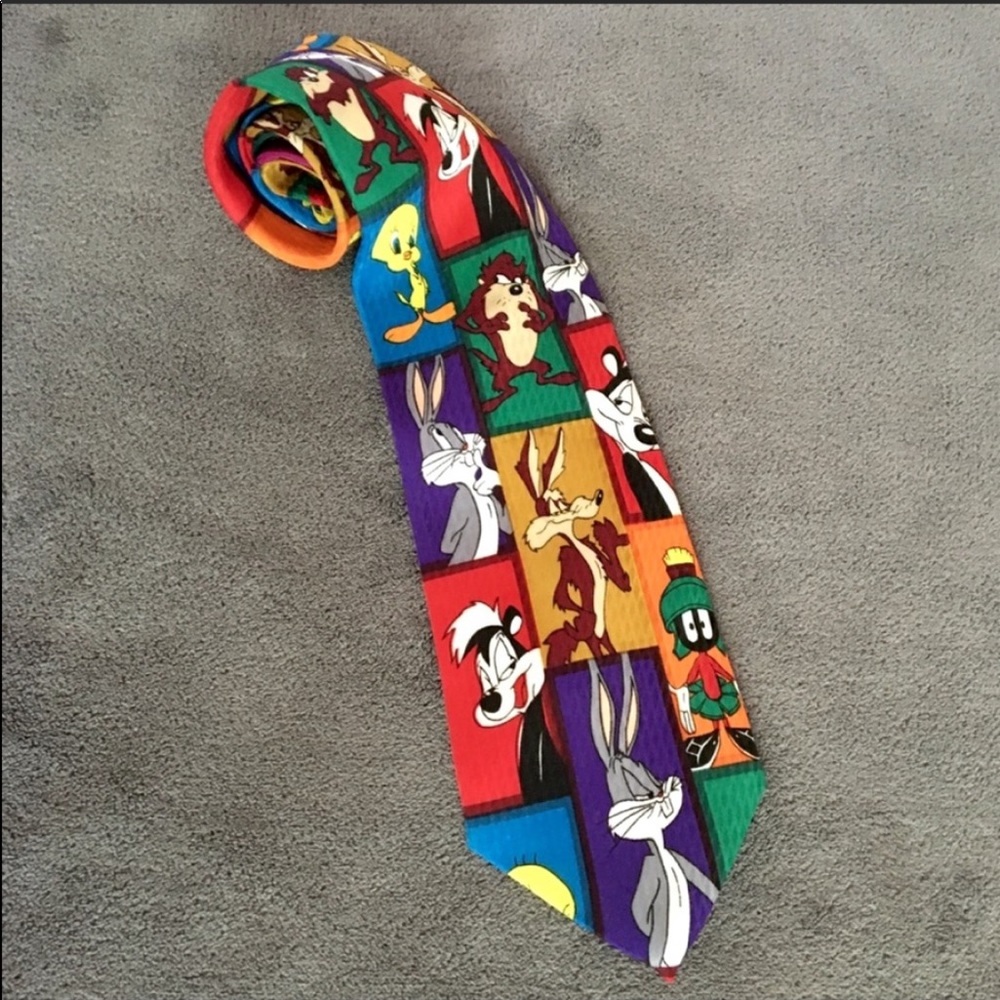 90s Vintage Looney Tunes Characters Tie